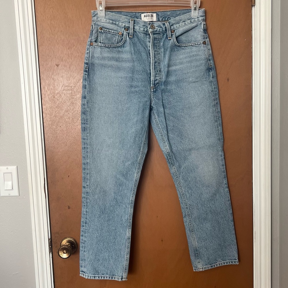 Agolde Riley High Rise Straight Crop Jeans
